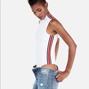 Express Striped Ribbed Bodysuit
